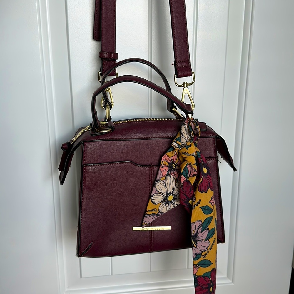 STEVE MADDEN BREESE CROSSBODY SATCHEL BAG PURSE HANDBAG wine plum burgundy - Picture 3 of 14